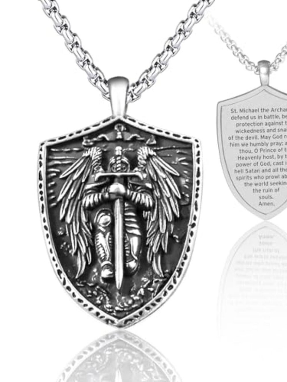 BRAND NEW St Michael the Archangel Necklace, Stainless Steel